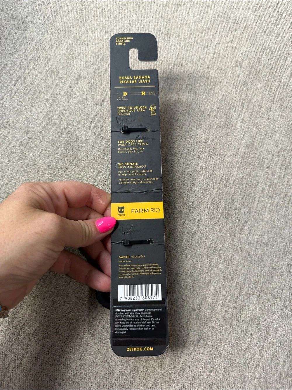 FARM Rio x Zee Dog Yellow and Black Patterned Small Dog Leash
